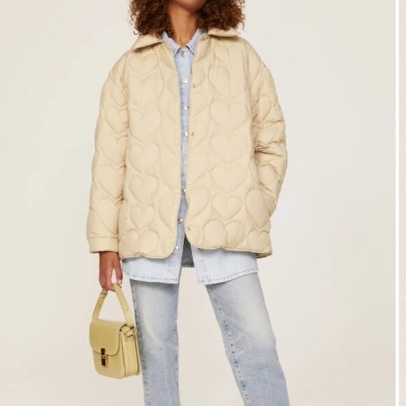 Sandro Gloriana Jacket heart print quilted jacket coat womens size medium - Picture 5 of 7